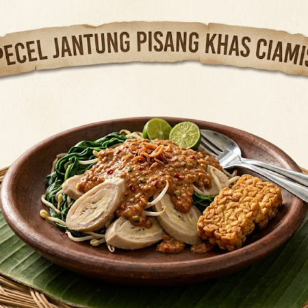 Pecel Jantung Pisang Khas Ciamis, Kuliner Unik yang Rasanya Bikin Penasaran